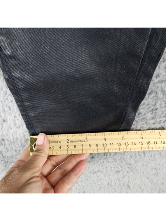 Rich & Skinny Jeans Womens 28 Black Stretch Coated Denim Skinny - Picture 8 of 14